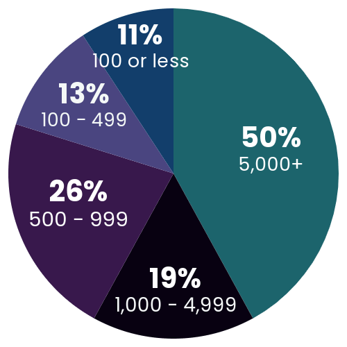 Attendee company size percentages